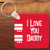 Dubbelzijdige liefde papa voegt witte rode foto to sleutelhanger (Voorkant)