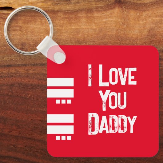 Dubbelzijdige liefde papa voegt witte rode foto to sleutelhanger (Voorkant)