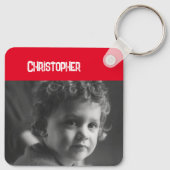 Dubbelzijdige liefde papa voegt witte rode foto to sleutelhanger (Achterkant)