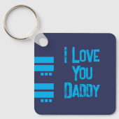 Dubbelzijdige liefdesvader voegt een naam toe blau sleutelhanger (Voorkant)