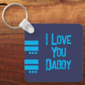 Dubbelzijdige liefdesvader voegt een naam toe blau sleutelhanger (Voorkant)