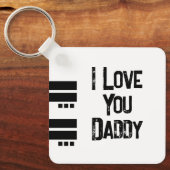 Dubbelzijdige liefdesvader voegt witte zwarte foto sleutelhanger (Voorkant)