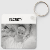 Dubbelzijdige liefdesvader voegt witte zwarte foto sleutelhanger (Achterkant)