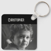 Dubbelzijdige liefdesvader voegt zwarte grijze fot sleutelhanger (Achterkant)