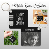 Dubbelzijdige liefdesvader voegt zwarte grijze fot sleutelhanger