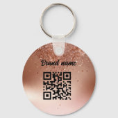 Dubbelzijdige Logo QR Code bloemensleutelhanger Sleutelhanger (Achterkant)