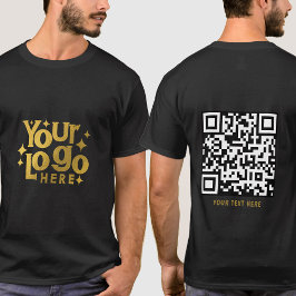 Dubbelzijdige Logo QR-code Unieke promotionele zwa T-shirt