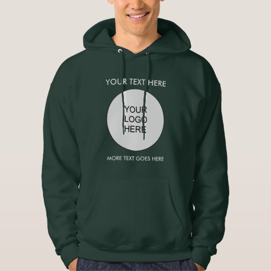 Dubbelzijdige Logo tekst Mannen diepe bos Sjabloon Hoodie (Voorkant)