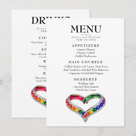 Dubbelzijdige Menu & Drankenkaart (Voorkant / Achterkant)