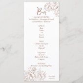 Dubbelzijdige Mocha Mousse Boho Floral Wedding Bar Menu (Achterkant)