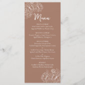 Dubbelzijdige Mocha Mousse Boho Floral Wedding Bar Menu (Voorkant)