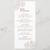 Dubbelzijdige Mocha Mousse Boho Floral Wedding Bar Menu (Voorkant)