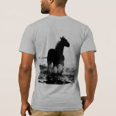 Dubbelzijdige moderne Pop die paardenMannen uitvoe T-shirt (Achterkant)