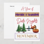  dubbelzijdige notitiekaart voor november (Voorkant / Achterkant)