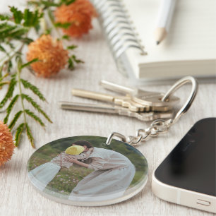 Dubbelzijdige op maat gemaakte familiefoto-sleutel sleutelhanger