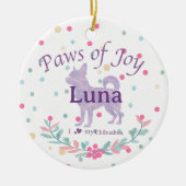 Dubbelzijdige op maat gemaakte lavendelkleurige Ch Keramisch Ornament (Voorkant)