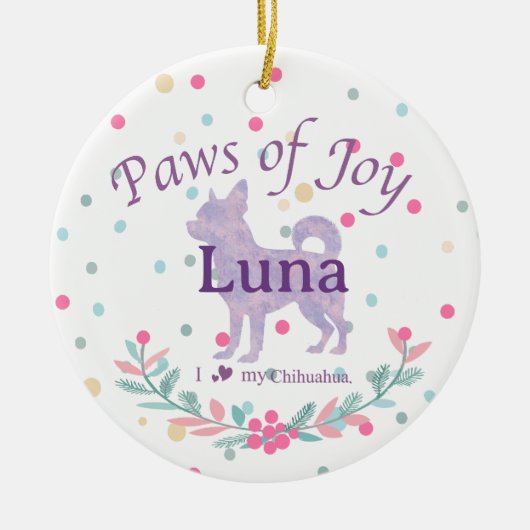 Dubbelzijdige op maat gemaakte lavendelkleurige Ch Keramisch Ornament (Voorkant)