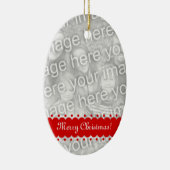 Dubbelzijdige ovalen fotoversiering voor kerstmis keramisch ornament (Rechts)