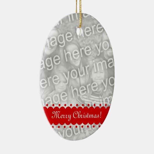 Dubbelzijdige ovalen fotoversiering voor kerstmis keramisch ornament (Rechts)