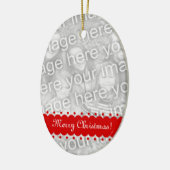 Dubbelzijdige ovalen fotoversiering voor kerstmis keramisch ornament (Links)