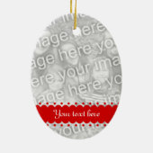 Dubbelzijdige ovalen fotoversiering voor kerstmis keramisch ornament (Achterkant)