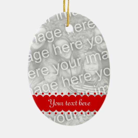 Dubbelzijdige ovalen fotoversiering voor kerstmis keramisch ornament (Achterkant)
