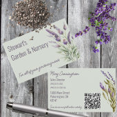 Dubbelzijdige Paarse lavender met QR-code Visitekaartje