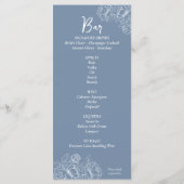 Dubbelzijdige Periwinkle Boho Floral Wedding Drink Menu (Achterkant)