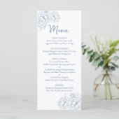 Dubbelzijdige Periwinkle Boho Floral Wedding Drink Menu (Staand voorkant)