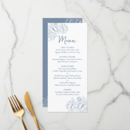 Dubbelzijdige Periwinkle Boho Floral Wedding Drink Menu