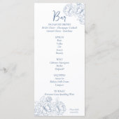 Dubbelzijdige Periwinkle Boho Floral Wedding Drink Menu (Achterkant)
