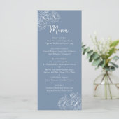 Dubbelzijdige Periwinkle Boho Floral Wedding Drink Menu (Staand voorkant)