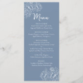 Dubbelzijdige Periwinkle Boho Floral Wedding Drink Menu (Voorkant)