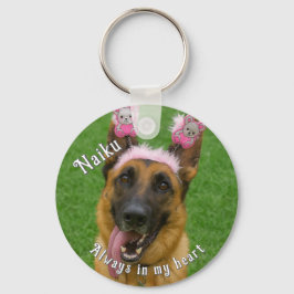 Dubbelzijdige Pet Photo Memorial Sleutelhanger