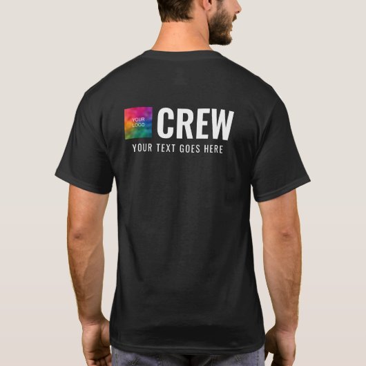 Dubbelzijdige Print Crew Personeel Logo Mannen Mod T-shirt (Achterkant)