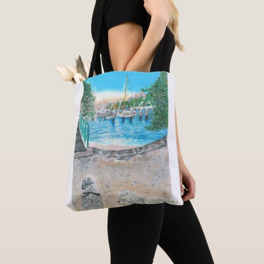Dubbelzijdige Print Secret Beach Canvas tas (Dichtbij)