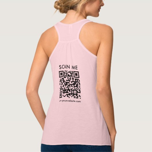 Dubbelzijdige QR-code Scan Me Vrouwen Zacht Roze Tanktop (Achterkant)