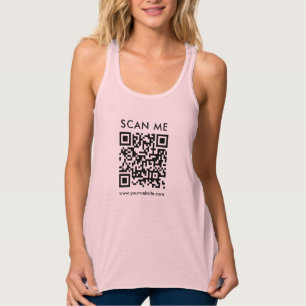 Dubbelzijdige QR-code Scan Me Vrouwen Zacht Roze Tanktop