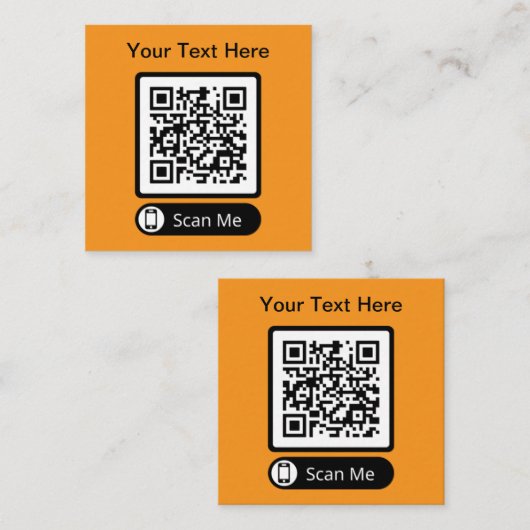 Dubbelzijdige QR-code scannable Vierkante Visitekaartje (Voorkant / Achterkant)