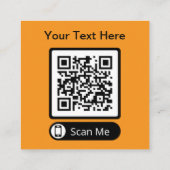 Dubbelzijdige QR-code scannable Vierkante Visitekaartje (Achterkant)