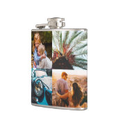 Dubbelzijdige rand Print 7 foto sjabloon Flask Heupfles (Links)