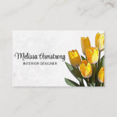 Dubbelzijdige realistische gele tulp met QR-code Visitekaartje (Voorkant)