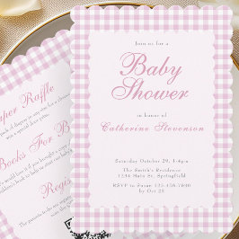 Dubbelzijdige Roze Baby Shower Uitnodiging