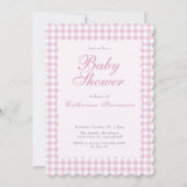 Dubbelzijdige Roze Baby Shower Uitnodiging (Voorkant)