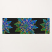 Dubbelzijdige roze & Blauwgroen Lotus Mandala Yogamat (Achterkant (horizontaal))