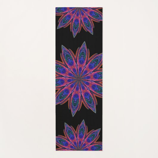 Dubbelzijdige roze & Blauwgroen Lotus Mandala Yogamat (Voorkant)