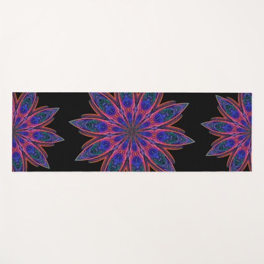 Dubbelzijdige roze & Blauwgroen Lotus Mandala Yogamat (Voorkant (horizontaal))