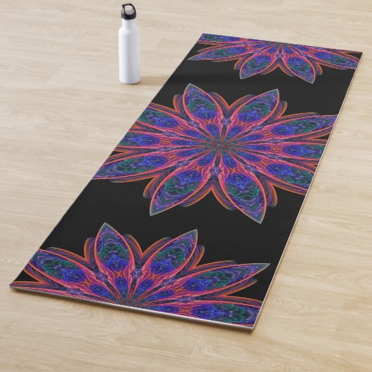 Dubbelzijdige roze & Blauwgroen Lotus Mandala Yogamat (In situ)