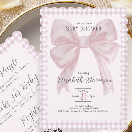Dubbelzijdige Roze Strik Meisjes Baby Shower Uitno Kaart