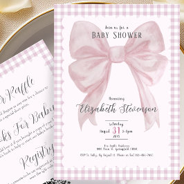 Dubbelzijdige Roze Strik Meisjes Baby Shower Uitno Kaart